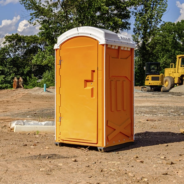 how often are the portable restrooms cleaned and serviced during a rental period in Gem County